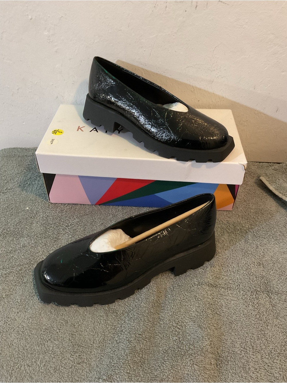 Katy Perry Collections Black Patent Chunky Loafers